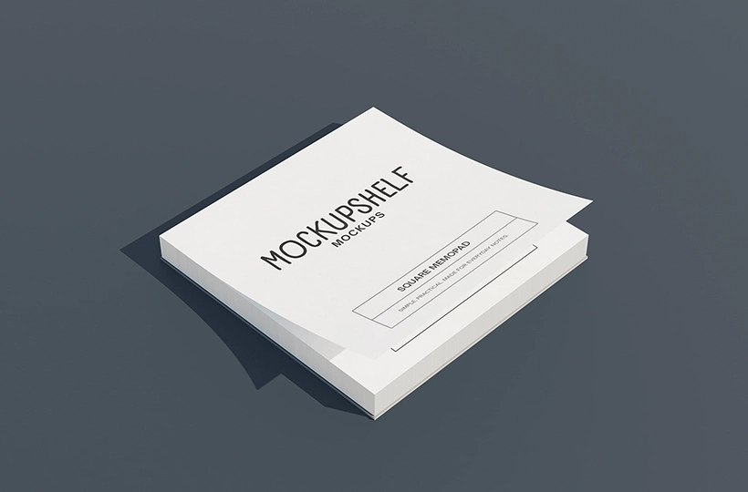 Square memo pad mockup preview