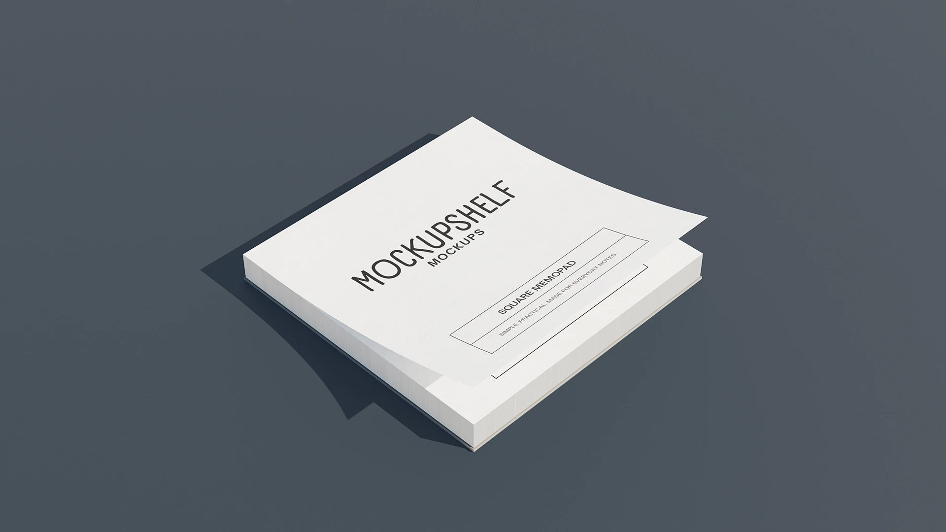 Square Memo Pad Mockup With Design Square memo pad mockup with design